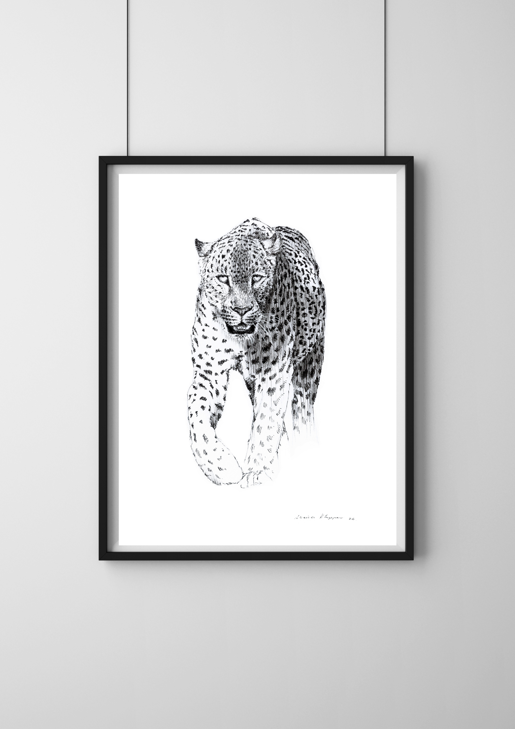 "Leopard Walking" Print A4 - Image 2