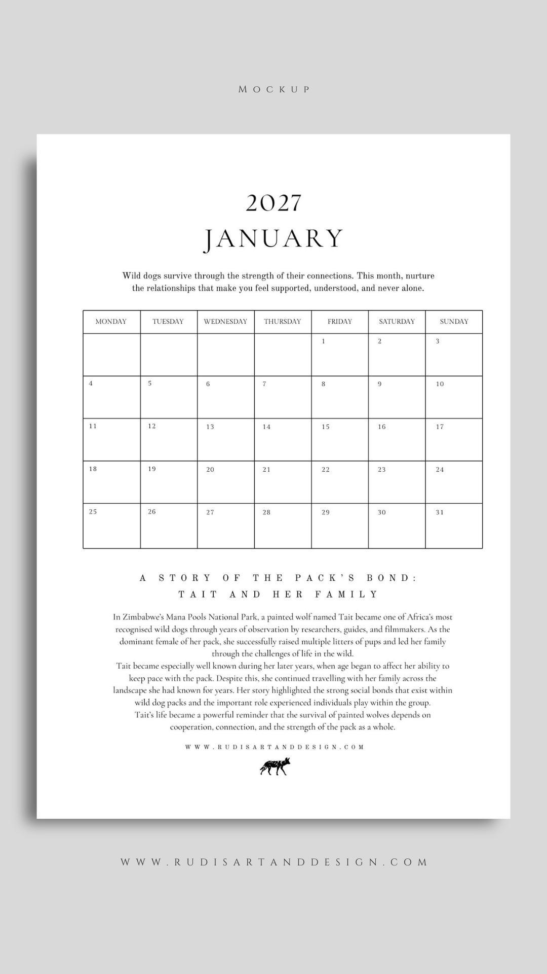 2027 Wild Dog Themed Diary - Image 5